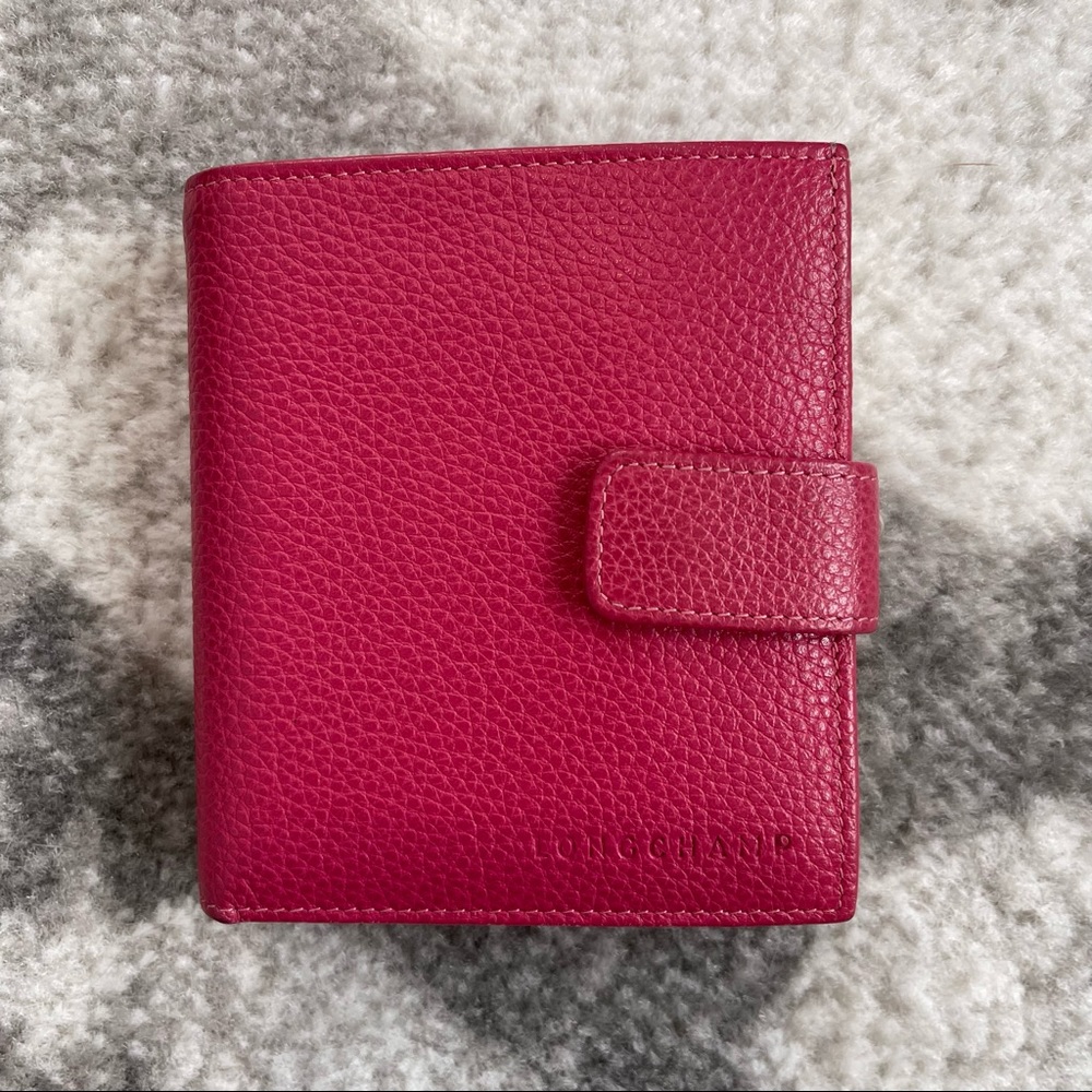 Longchamp Pink Le Foulonne Leather French Wallet